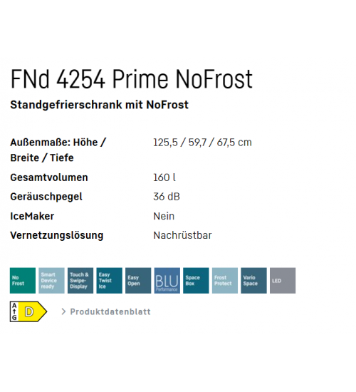 LIEBHERR利勃海尔FNd 4254 Prime独立式冰箱 无霜